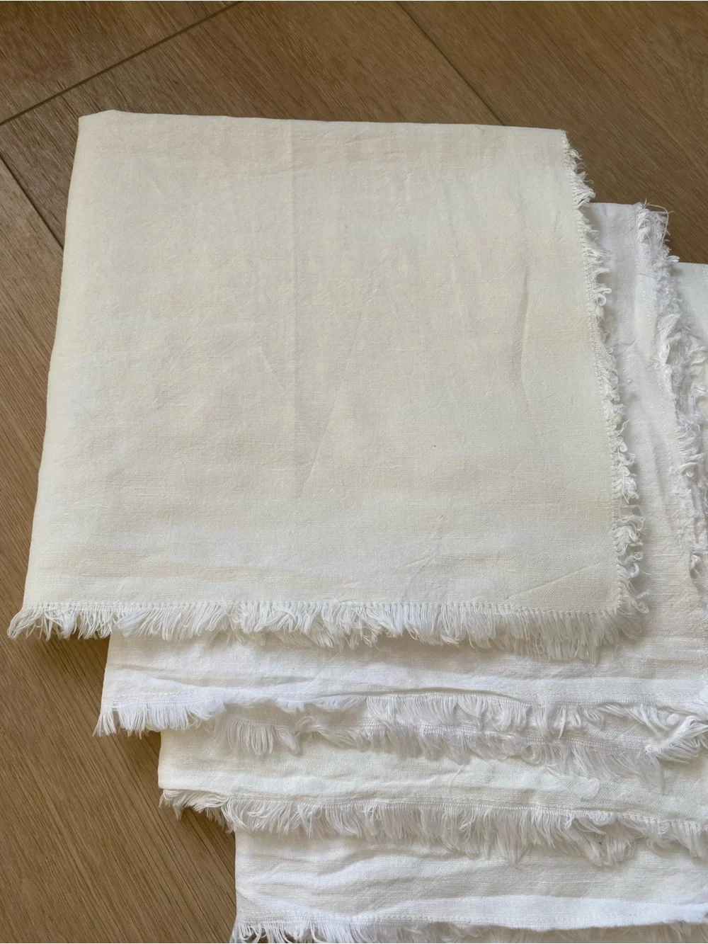 Magnolia Hearth & Hand White Linen/Cotton Napkins -Set of 8